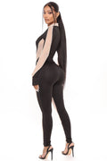 Women Sexy See Through Bodycon Jumpsuit One Piece Party Long Outfit Sheer Mesh Stitching Leopard Clubwear Jumpsuit Romper