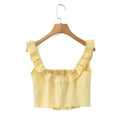 Solid Two Piece Set Dor Women Square Neck Sleeveless Top High Waist Loose Skirts Sets Female Fashion