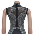 Luxury Woman Evening Party Dress Celebrities Outfits Gown Elegant Mesh Patchwork Rhinestone Birthday Dresses Clubwear