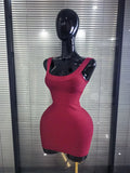 Winered White Women Sleeveless Sexy O-Neck Bodycon Mini Bandage Dress Birthday Party Celebrate Evening Clothing