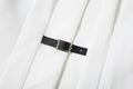 White Contrast Faux Leather Collar Blazer Women Buckle Belt Waist Slim Fit Long Sleeve Stand Neck Ins Party Fashion Outerwear