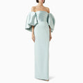 Temperament Spliced Backless Slimming Dress for Women Strapless Puff Sleeve High Waist Patchwork Solid Dresses Female