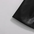 Pu Leather Patchwork Contrasting Design Slim Suit Blazers For Women Notched Collar Long Sleeve Coats Female Clothes Style