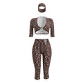 Polka Dot Print 3-Piece Set Women Headband+v-Neck Crop Tops+v-Waist Short Summer Fashion Classic Hottie Streetwear