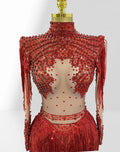 Luxury Hot Diamond Shiny Sequined Tassel Jumpsuit Fashion Party Stage Performance Dress Birthday Outfits Vestidos Fiesta De Lujo