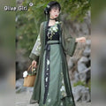 Olivegirl Song Dynasty Hanfu Summer Women's Clothing 2026 Embroidered Flower Coat Changgan Temple Strap Vest Spinning Skirt