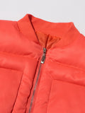 Patchwork Zipper Parkas For Women Stand Collar Long Sleeve Minimalist Tunic Winter Coat Female Fashion Clothing New