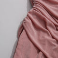 Elegant Slim Fit Folds Irregular Long Dress Fashion Women Long Sleeve Diagonal Collar Robes 2025 Chic Party Banquet Wear