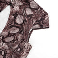 Snake Print Romper Hollow Out Jumpsuit Woman Playsuit Birthday One Piece Corset Combinaison Short Femme Night Club Outfits