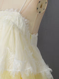 Gradient Color Runway Spaghetti Strap Maxi Dress for Women Strapless Spliced Ruffles Sweet Lace Edge Cake Dresses Female New