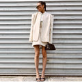 Solid Color Women's Two Piece Set Deconstructed Shoulder Design Coat Irregular Skirt Stylish Two Piece Set Fashionable Wear 2026