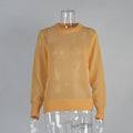Mohair Round Neck Pullover Sweater For Women 2025 Spring Summer New Knitted Bottom Semi-sheer Knit Sweater Female Top