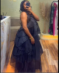 Women Sleeveless Ruffles Loose Ball Gown Smock Strap Maxi Long Sexy Dress 2025 Birthday Vacation Party Dresses Vestidos