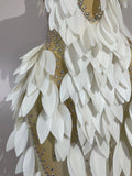 Sparkly Diamonds Pearl Transparent Mesh Long Dress Women Evening Party Birthday Wedding Gown Celebrity Sexy Stage Outfit