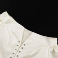 White Off-Shoulder Cardigan Women's Fashion Lace-Up Backless Sexy Shirt Top Elegant Luxury Party Chic Slim Female Top