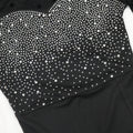 Elegant Luxury Wedding Mesh See Through Patchwork Prom Formal Long Dress Woman Sexy Black Rhinestone Birthday Evening Robe