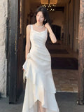 Olivegirl French Camisole Irregular Dress Summer 2026 High-end Minimalist Dress Solid Color Sexy Birthday Women's Clothes