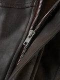 Fashion Women's Cropped Jacket Coat Faux Leather Stand Collar Long Sleeve Biker Style PU Leather Coats Streetwear Outerwear Top
