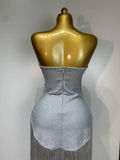 Women Sexy Strapless Shining Diamond Bandage Dress 2026 New Nightclub Eveing Party Dress Luxury Birthday Cocktail Clothing