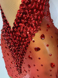 High Quality Rhinestone Sequin Sexy See Through Mesh Mini Dress Women Evening Party Nightclub Singer Stage PerformanceCostume
