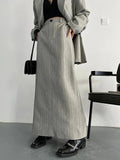 Temperament Two Piece Sets For Women Notched Collar Long Sleeve Spliced Button Blazer Straight Skirts Female New