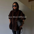 Iconic Blogger Fashion Vintage Striped Sable Mink Peplum Jacket Women 2026 Winter Luxury Brand Faux Fur Coat Outerwears