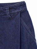 American Retro Two Piece Set for Women Strapless Sleeveless Tank Tops High Waist Wide Leg Pants Denim Suit Female