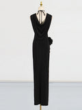 Sexy Bodycon Evening Maxi Dress for Women Halter Sleeveless High Waist Spliced Sequined Backless Ceremony Dresses Female New