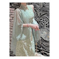 Olive Girl Romantic Qipao for Garden Wedding 2026 Fairycore Photoshoot Everyday Wear S-XL XS-3XL Plus Size Romantic Garden Party Editorial Not Costume Qipao Cheongsam Chinese Dress Chinese Heritage Fashion Women