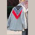 Women Bandana Print Blazer Jacket Triangle Scarf Tassel Fringe Back Loose Suit Coat 2026 Fashion Casual Office Lady Chic Jacket