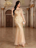 Long Sleeve Mermaid Evening Dresses Embroidery Long Gown Elegant Formal Dress Women Party Club Bodycon Bridesmaid Dress