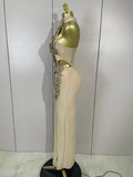 Sexy Hollow Out Sleeveless 3D Flower Red Bodycon Long Bandage Dress Women Evening Party Birthday Elegant Wedding Guest Clothing