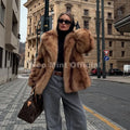 Luxury Fashion Women Yellow Striped Faux Fur Jacket Coat Chic Girls 2025 Winter Oversized Warm Outerwear Overcoat