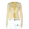 Solid Casual Sweater for Women Round Neck Long Sleeve Spliced Single Breated Slimming Basics Cardigan Female Autumn