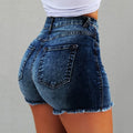 Summer Women Zipper Fly Washed Regular Denim Short Pants Classic Streetwear Fashion Shorts Jeans High Waisted Jeans