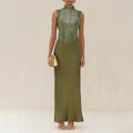 Women Tassel Top + Long Skirt Two Piece Sets Sexy Sleeveless Fringe Bandage Matching Set Evening Party Cocktail Outfit