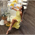Romantic Halter Lace Up Maxi Dress Women Chic Ribbed Knit Ruffled High-slit Slim Long Dresses 2026 Lady Spring Trendy Vestidos
