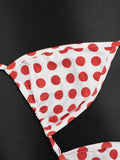 Sexy Dot Print 3 Piece Sets Women Chic Halter Bra Tops+Short Sleeves Crop Tops+Shorts Skinny Beach Vacation Clubwear