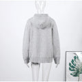 Women Fashion Solid Knitted Hooded Top O-neck Casual Full Sleeve Loose Pullover Female Spring New Chic Casual Street Outfit
