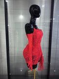 Red White Women Sexy Strapless Lace Bodycon Mini Dress With Gloves Celebrate Nightclub Party Birthday Photoshoot Wear