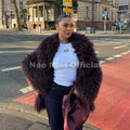 Winter 2026 Trend Burgundy Obsession Long Faux Mongolia Sheep Fur Jacket Coat Women Chic Lapel Collar Fluffy Overcoat