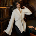Autumn Knit Cardigan Women's New Vintage Hollow Out Long-Sleeved Sweater 2026 Casual Streetwear White Knit Top Female
