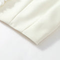 White Ruffle Stand Collar Peplum Skirt Set Romantic High Neck Long Sleeve Slim Co-ord 2026 Spring Wedding Dating Party Outfit