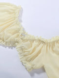 Sexy Off Shoulder Top Maxi Skirt Sets Chic Ruffled Sheer Chiffon Crop Tops High Waist Skirt 2026 New Lady Vacation Party Outfit