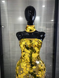 Women Luxury Sequins Strapless Crystal Bodycon Evening Party Dress Celebrity Gala Gown Birthday Club Long Floor Dress