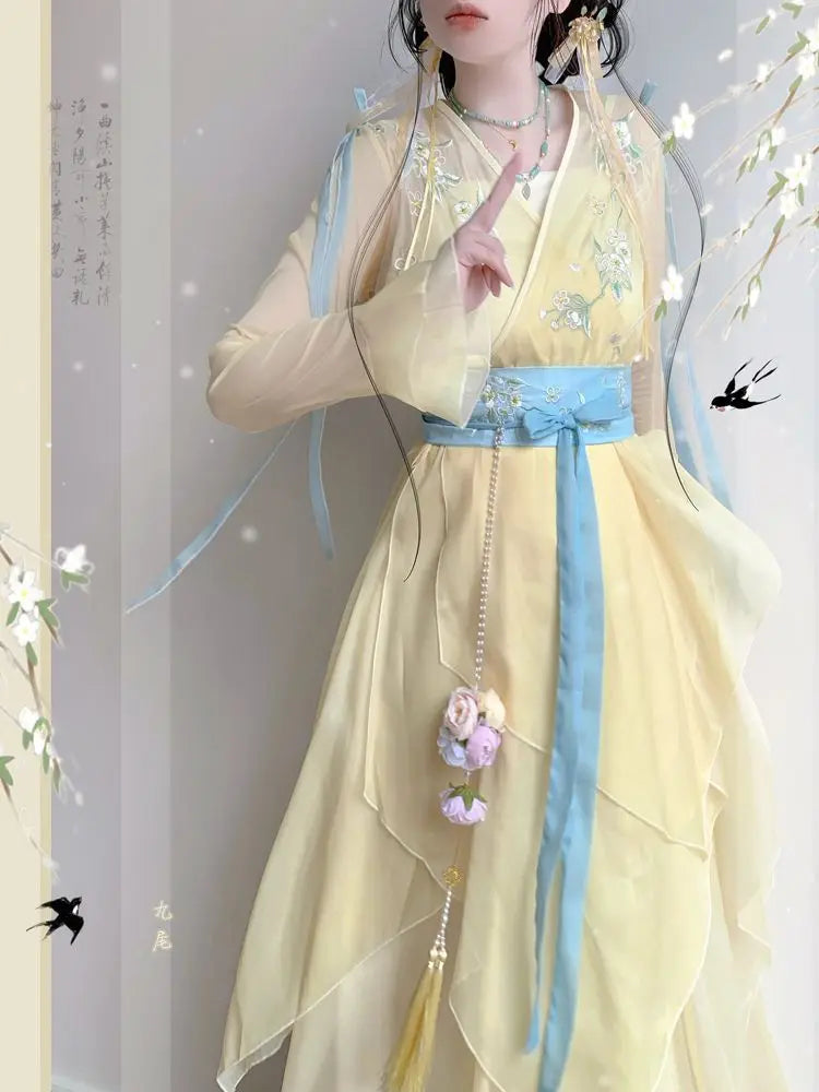 Olive Girl Red Embroidered Hanfu Dress for Ren Faire 2026 Garden Wedding Fairycore Photoshoot Everyday Wear S-L XS-3XL Plus Size Chinese Heritage Fashion Women