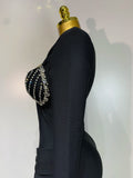 Women Sexy Luxury Sparkly Beading Bandage Dress 2025 Long Sleeve Bodycon Celebrity Party Elegant Evening Club Pary Dresses
