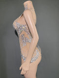 New Lady Slim Club Party Dresses Mesh Diamonds Spaghetti Strap Birthday Clothes Women Glitter Sling Party Dress