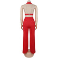 Metal Hole Sexy Outfits Women Sexy Crop Top and Matching Legging Set Two-Piece Pants Set Birthday Night Club Skinny Suits