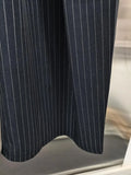 Basics Striped Design Wide Leg Pant for Women High Waist Office Temperament Trousers Female Autumn Fashion Clothes